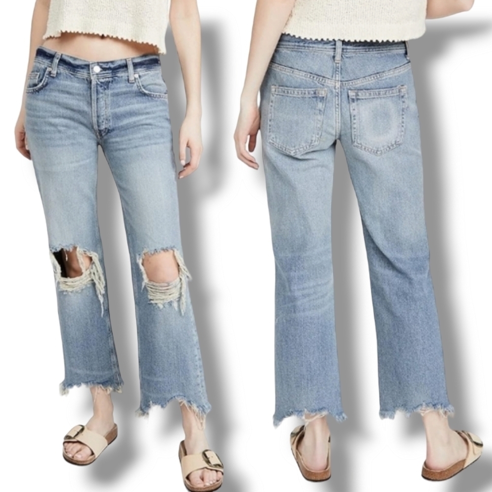 NWT Free People Maggie Mid Rise Straight Jeans Size 24 - Picture 2 of 13